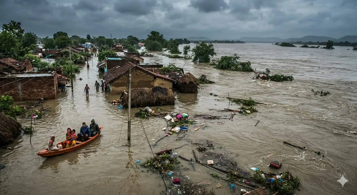 नेपाल के तराई क्षेत्र में हो रही बारिश से मुजफ्फरपुर की प्रमुख नदियों का जलस्तर बढ़ा