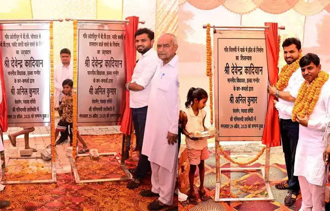 गनौर विधायक ने किए विकास कार्यों उद्घाटन व शिलान्यास