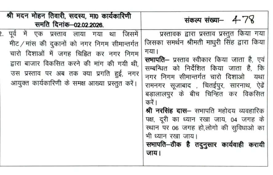 कांग्रेस पार्षद दल के नेता गुलशन अंसारी ने मीट-मांस की दुकानें काशी से बाहर करने का कोई प्रस्ताव नहीं दिया था: राघवेंद्र चौबे