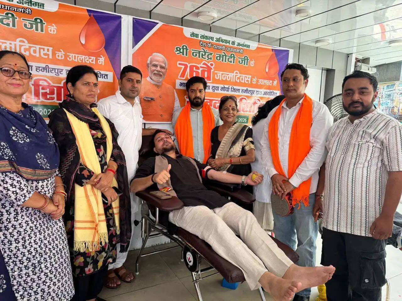 सेवा संकल्प अभियान में भाजपा युवा मोर्चा का रक्तदान शिविर, 86 यूनिट रक्त एकत्र