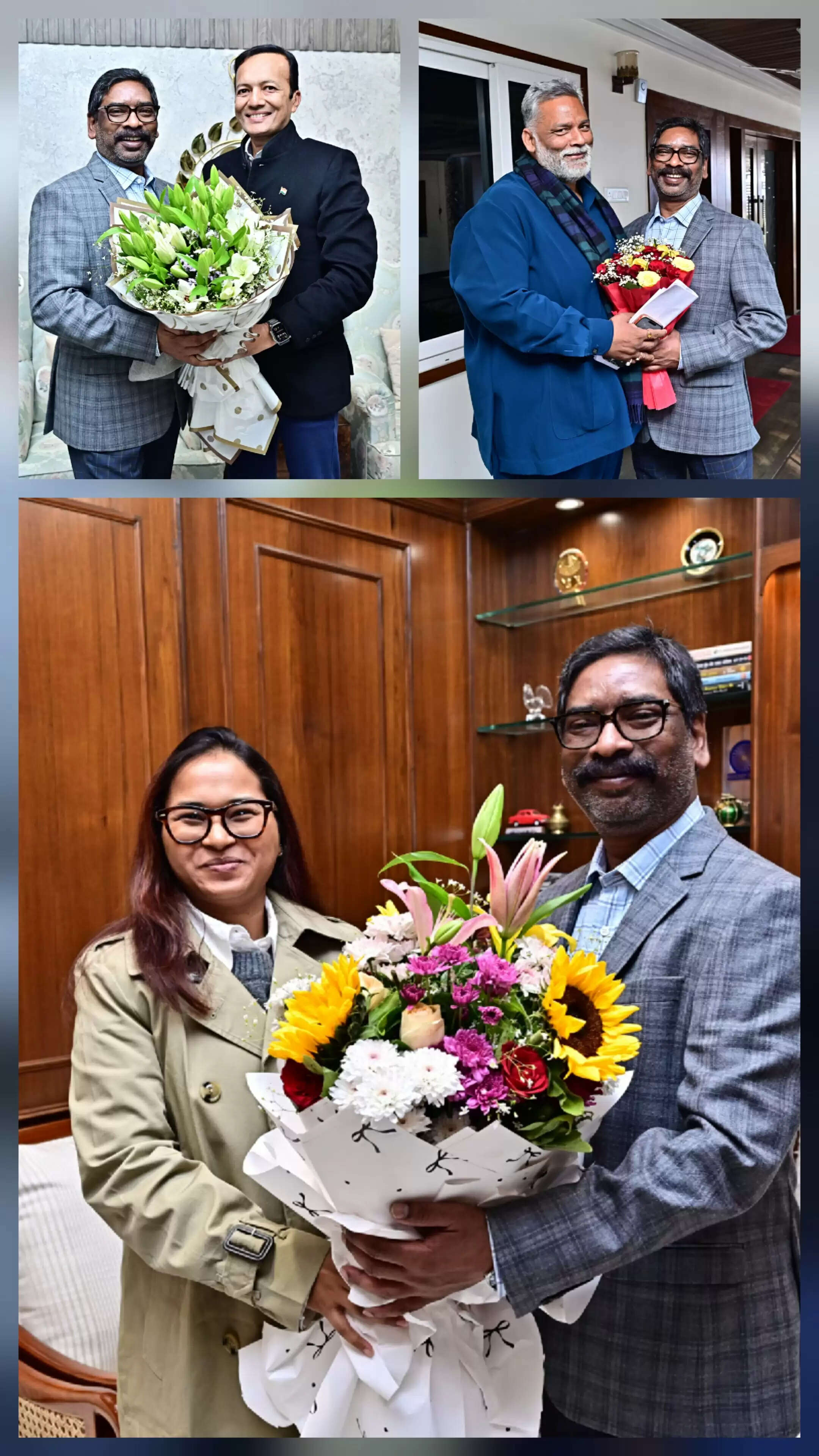 मुख्यमंत्री से मंत्री और दो सांसद ने की मुलाकात, दी नववर्ष की बधाई