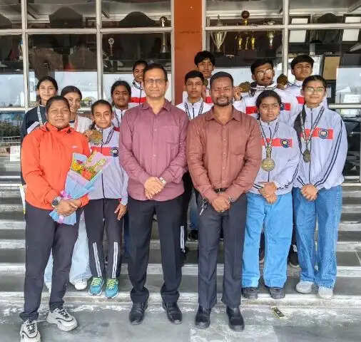 तायक्वांडो विजेता जिले के गौरव का प्रतीक: रामचन्द्र शर्मा, मेडल विजेताओं से खेल विकास पर चर्चा