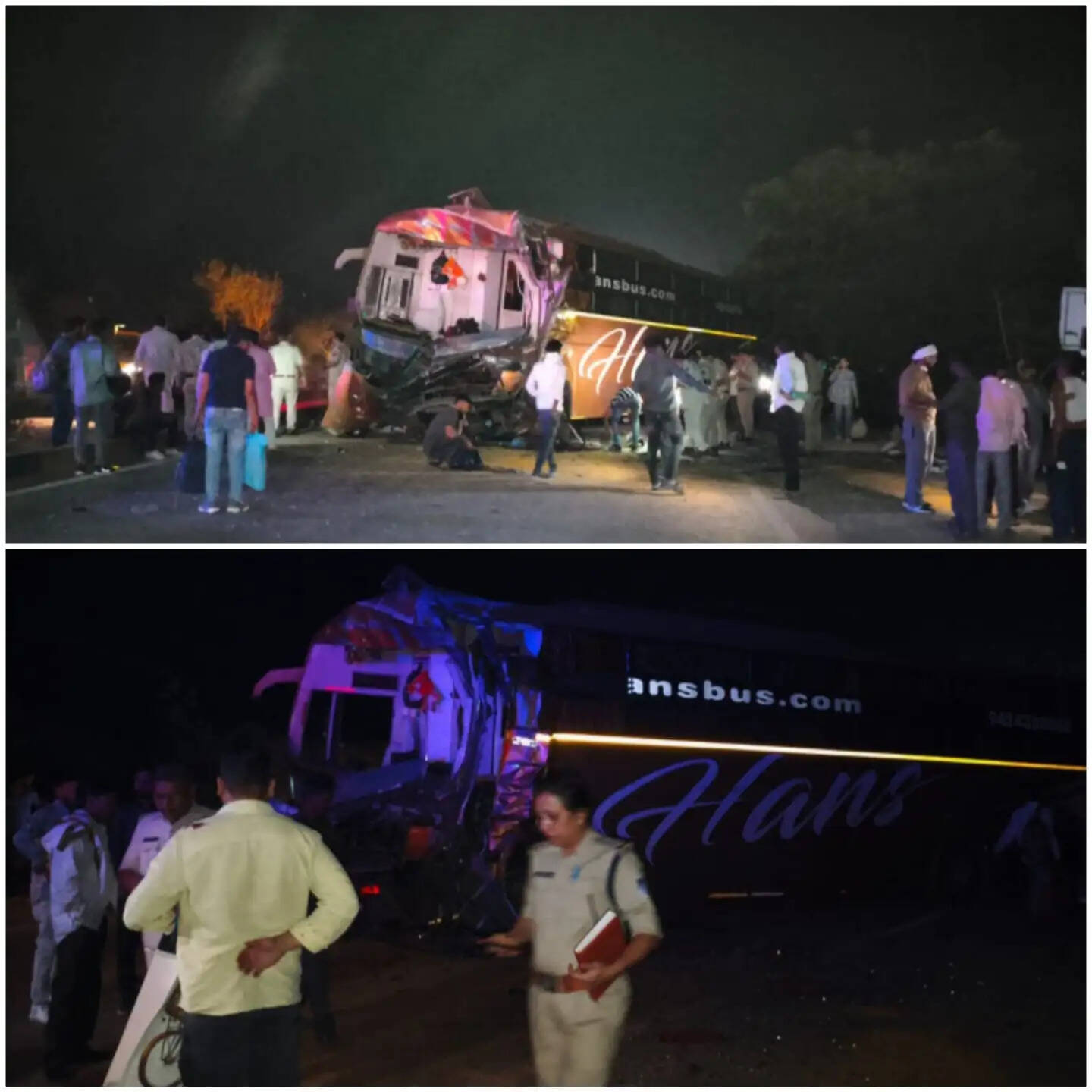 राजगढ़ः खड़े ट्रक से टकराई बस, क्लीनर की मौत, 28 यात्री घायल