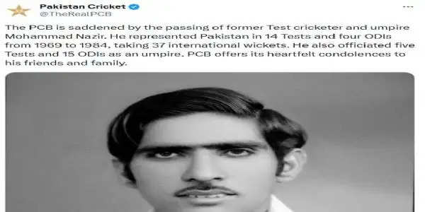 Former Pakistan off-spinner and umpire Mohammad Nazir passes away