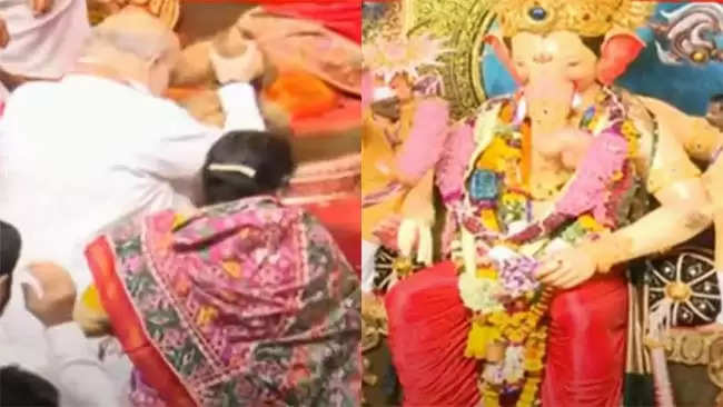 केंद्रीय गृह मंत्री ने किया लालबाग के राजा भगवान गणेश के किए दर्शन