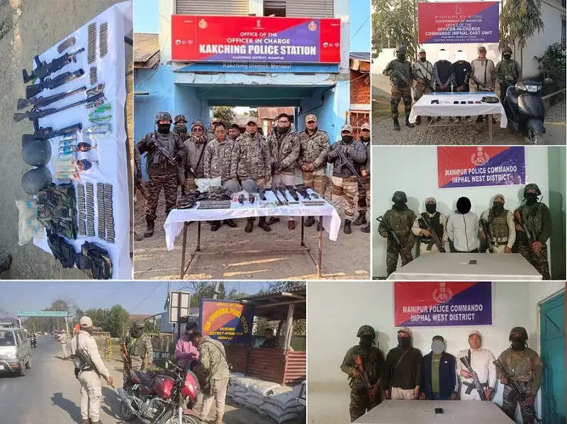 मणिपुर में चार उग्रवादी गिरफ्तार, हथियार एवं गोला-बारूद बरामद