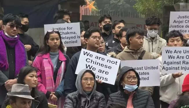 एंजेस चकमा की मौत को लेकर जंतर-मंतर पर प्रदर्शन