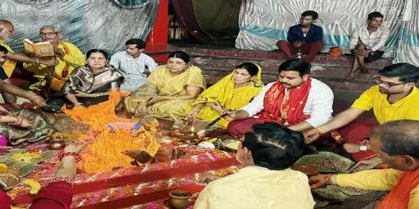 नवरात्रि का समापन: माँ सर्वमंगला देवी मंदिर में हवन-पूजन, कन्या भोज; कल&nbsp;होगा जवारा विसर्जन