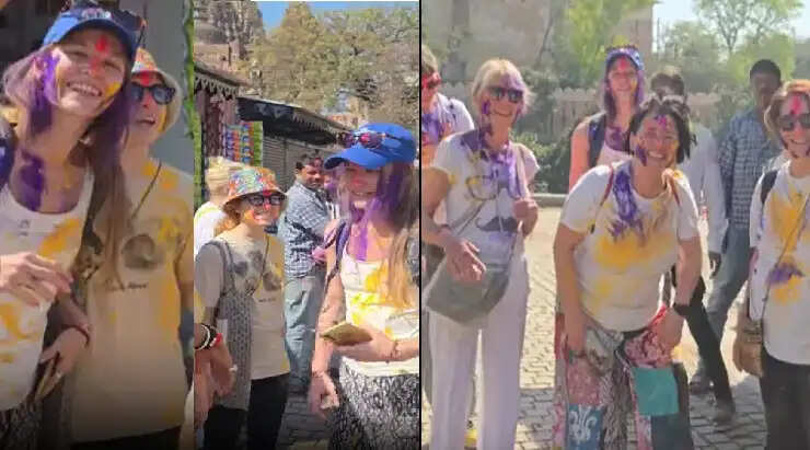 खजुराहो और ओरछा में होली की रंगत: देशी-विदेशी पर्यटक रंगों और उमंग में हुए सराबोर