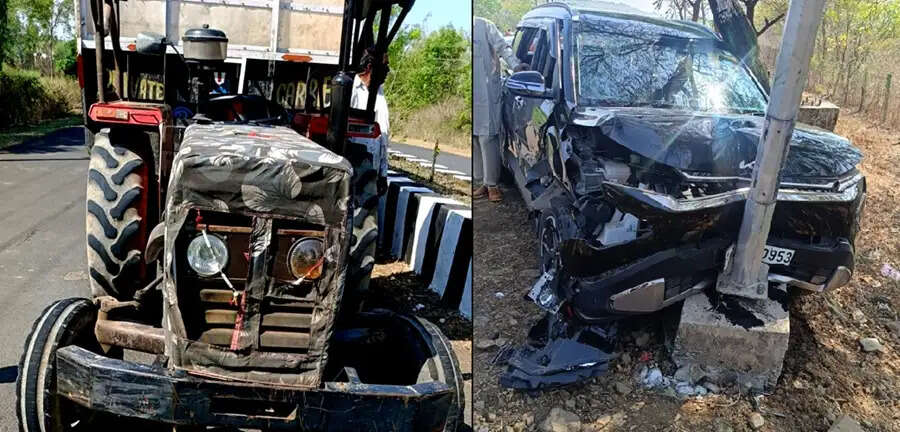 विदिशा: सिरोंज में ट्रैक्टर-कार की टक्कर, डायल-112 की टीम की तत्परता से 5 घायलों की बची जान