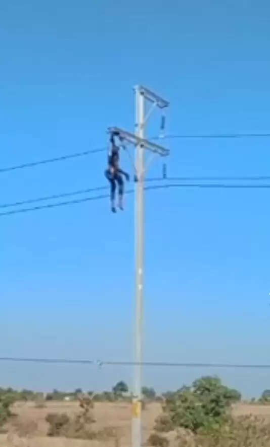 आगरमालवाः बिजली के खंबे पर मिला जला हुआ अज्ञात शव