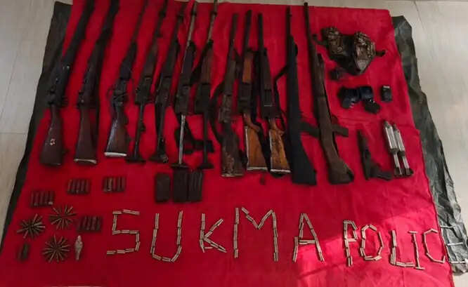 छत्तीसगढ़ के सुकमा में बड़े नक्सली डंप से 13 हथियार, 208 डेटोनेटर और विस्फोटक बरामद