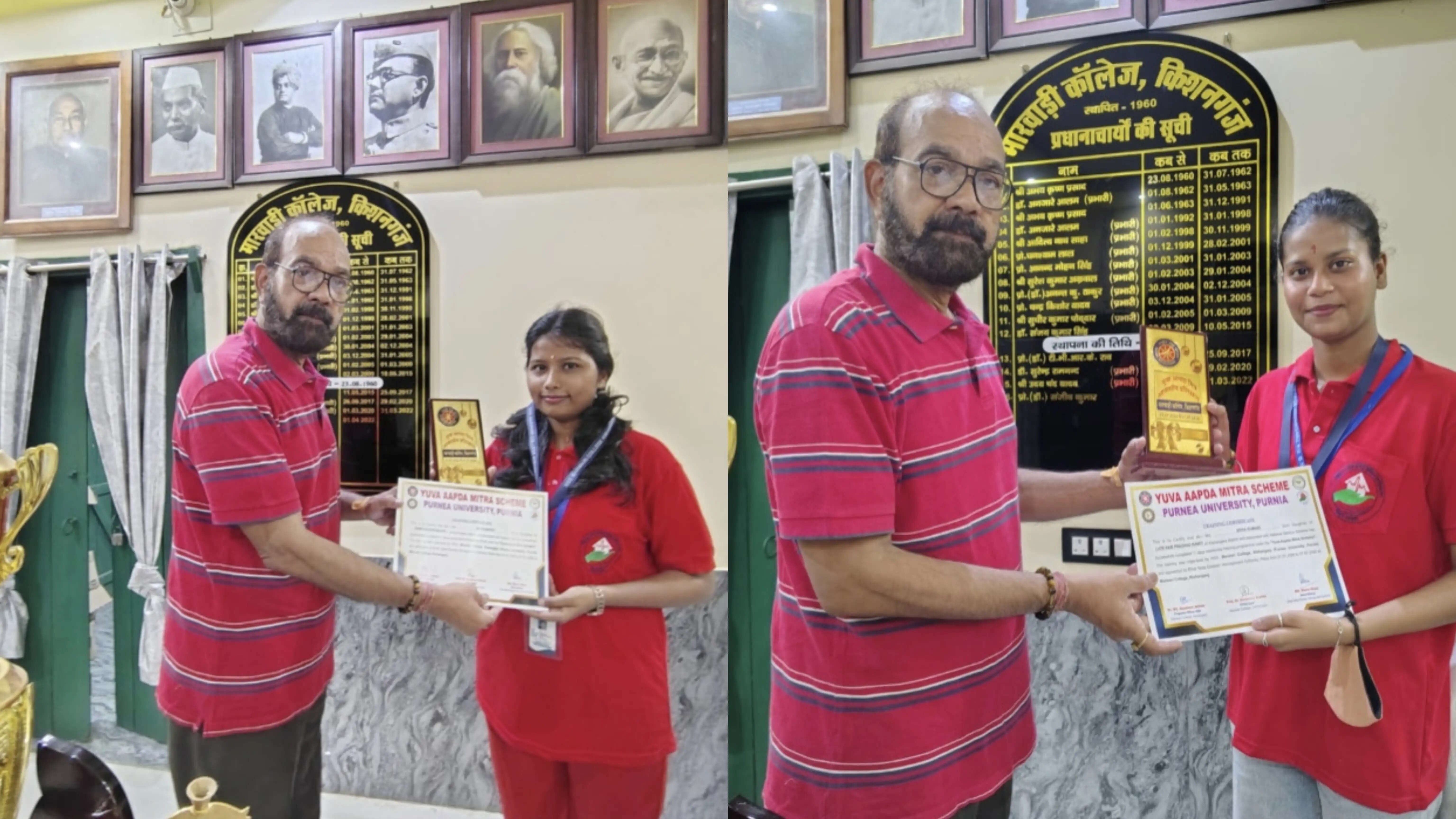 ईशा साह और दिव्या महतो एनएसएस मास्टर वॉलंटियर चुनी गईं