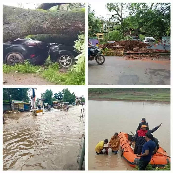 बस्तर संभाग में भारी बारिश से जनजीवन अस्त व्यस्त, सिटी कोतवाली में पेड़ गिरने से तीन महंगी गाड़ियां हुई क्षतिग्रस्त