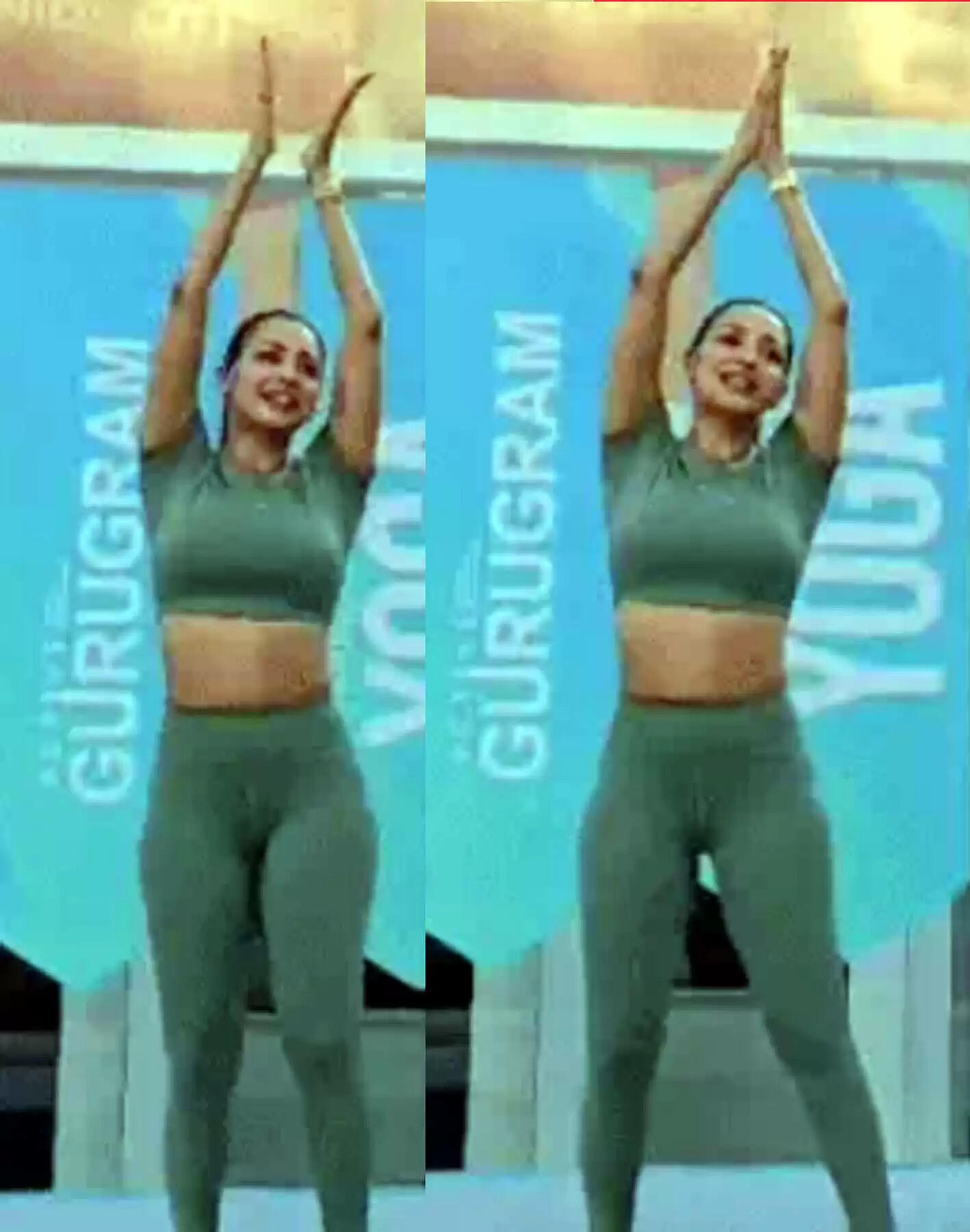 गुरुग्राम में अभिनेत्री मलाइका अरोड़ा ने दिए लाेगाें काे याेगा टिप्स