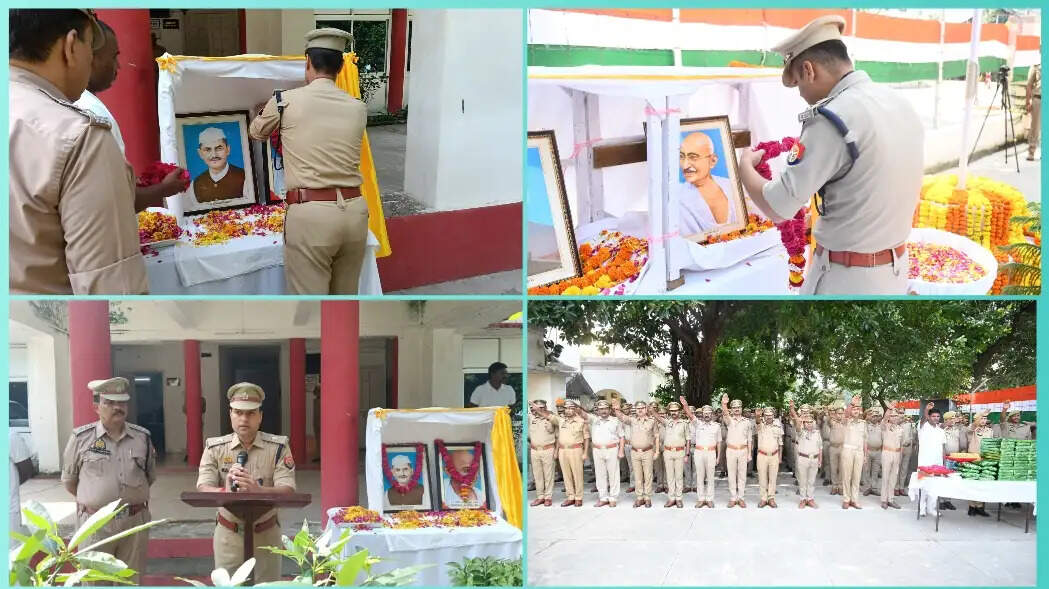 राष्ट्रपिता और पूर्व प्रधानमंत्री की जयंती पर पुलिसकर्मियों को दिलाई राष्ट्रीय एकता की शपथ