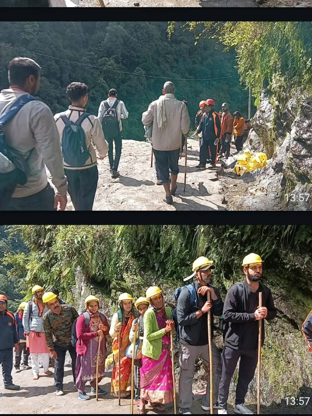 चीरबासा में पत्थर गिरने की आशंका, यात्रियों को हेलमेट पहनाकर सुरक्षित निकाल रही टीमें
