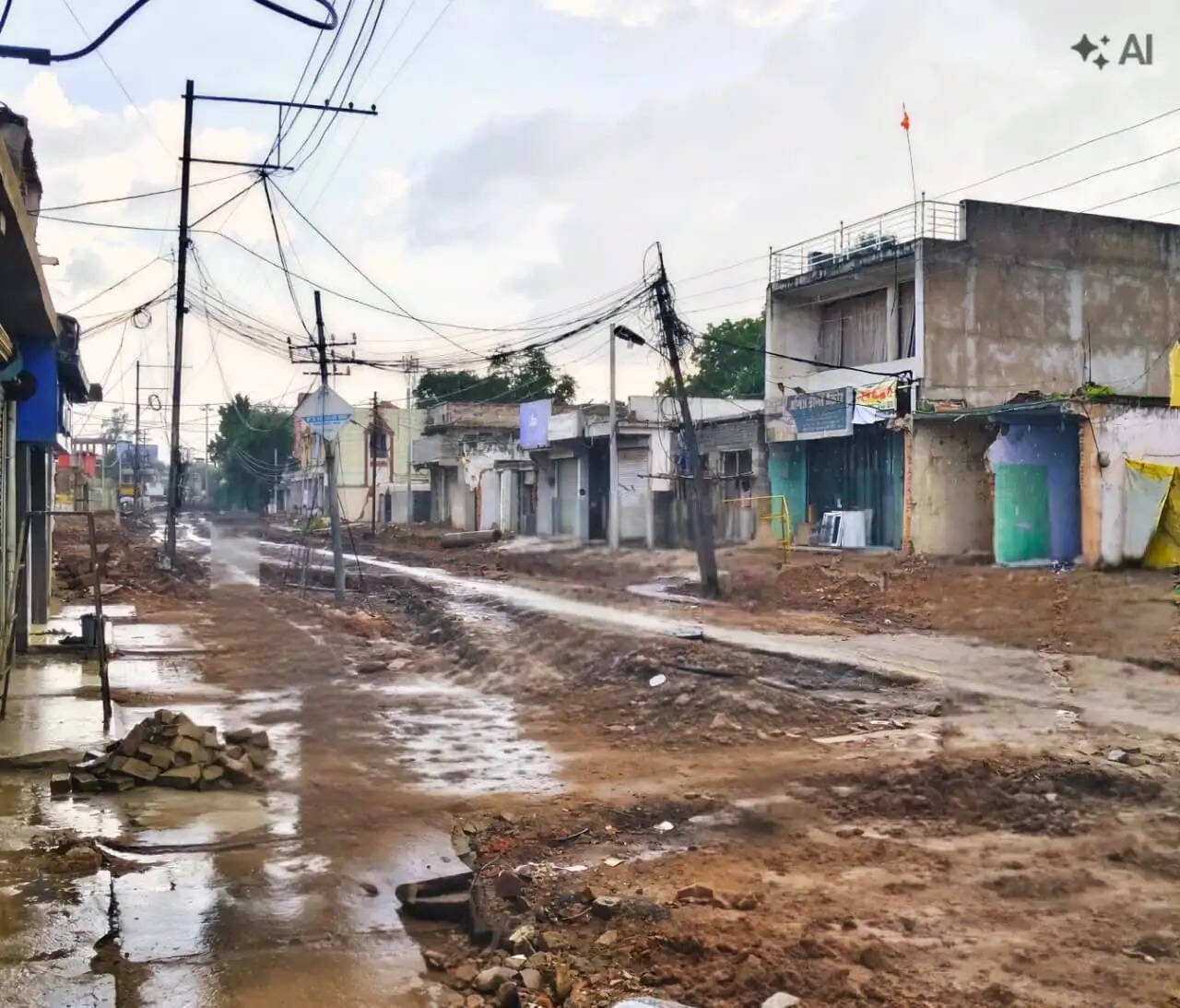 शहडोल: बारिश में खुदी मॉडल रोड बनी मुसीबत, रहवासी-व्यापारी परेशान