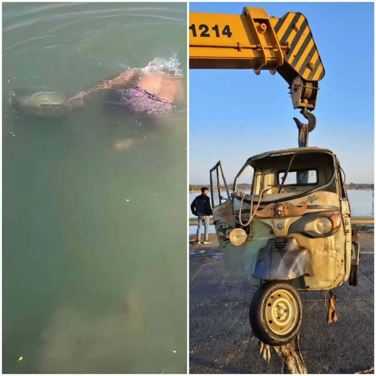 राजगढ़ः चार माह पूर्व ढ़ाबा के सामने से चोरी हुआ आटो दूधी नदी में मिला