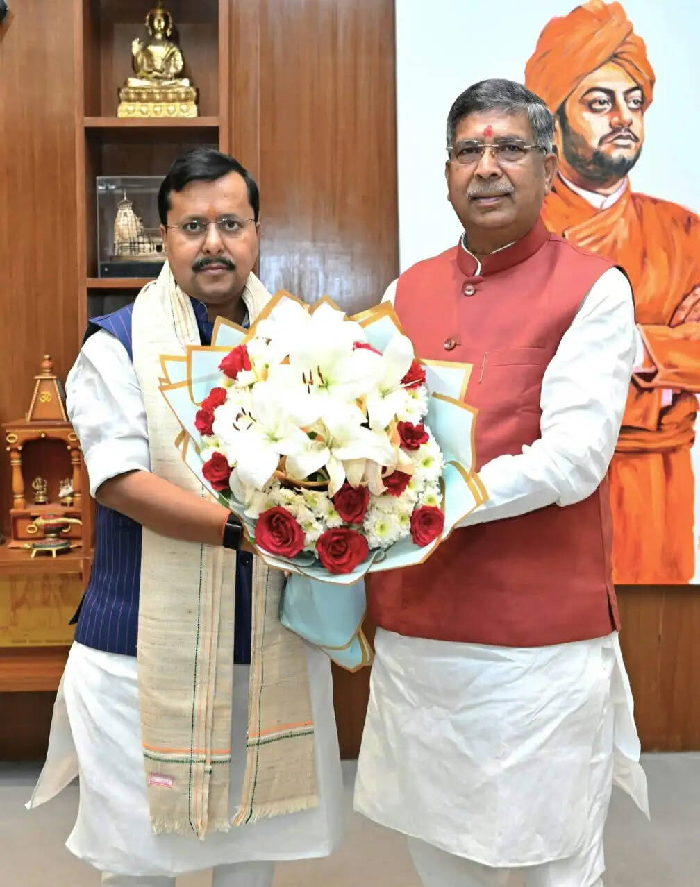 भाजपा प्रदेश अध्यक्ष आदित्य साहू ने राष्ट्रीय अध्यक्ष नितिन नवीन से की मुलाकात