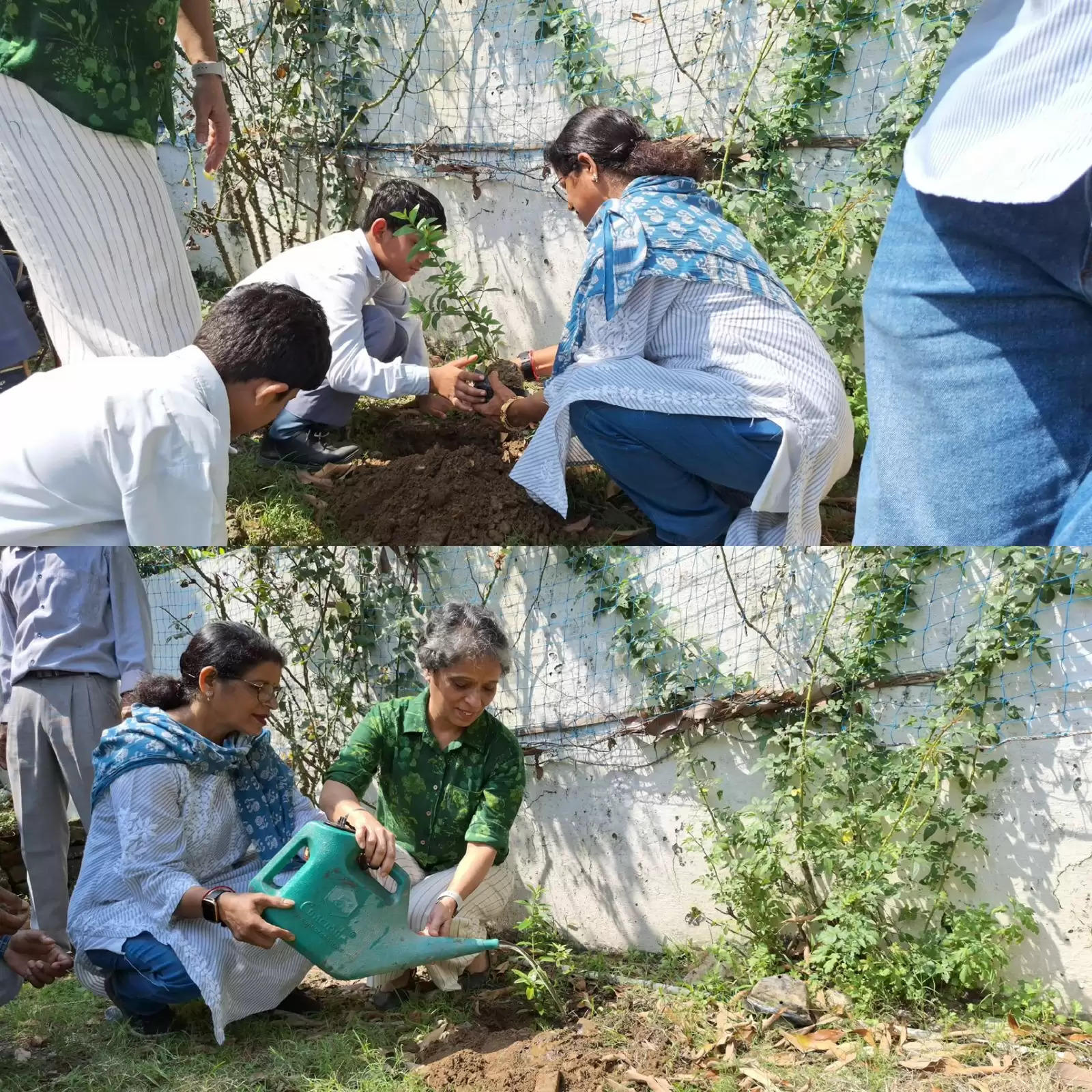 दिव्यांग छात्र-छात्राओं ने 'एक पेड़ के नाम' अभियान के तहत किया पाैधाराेपण