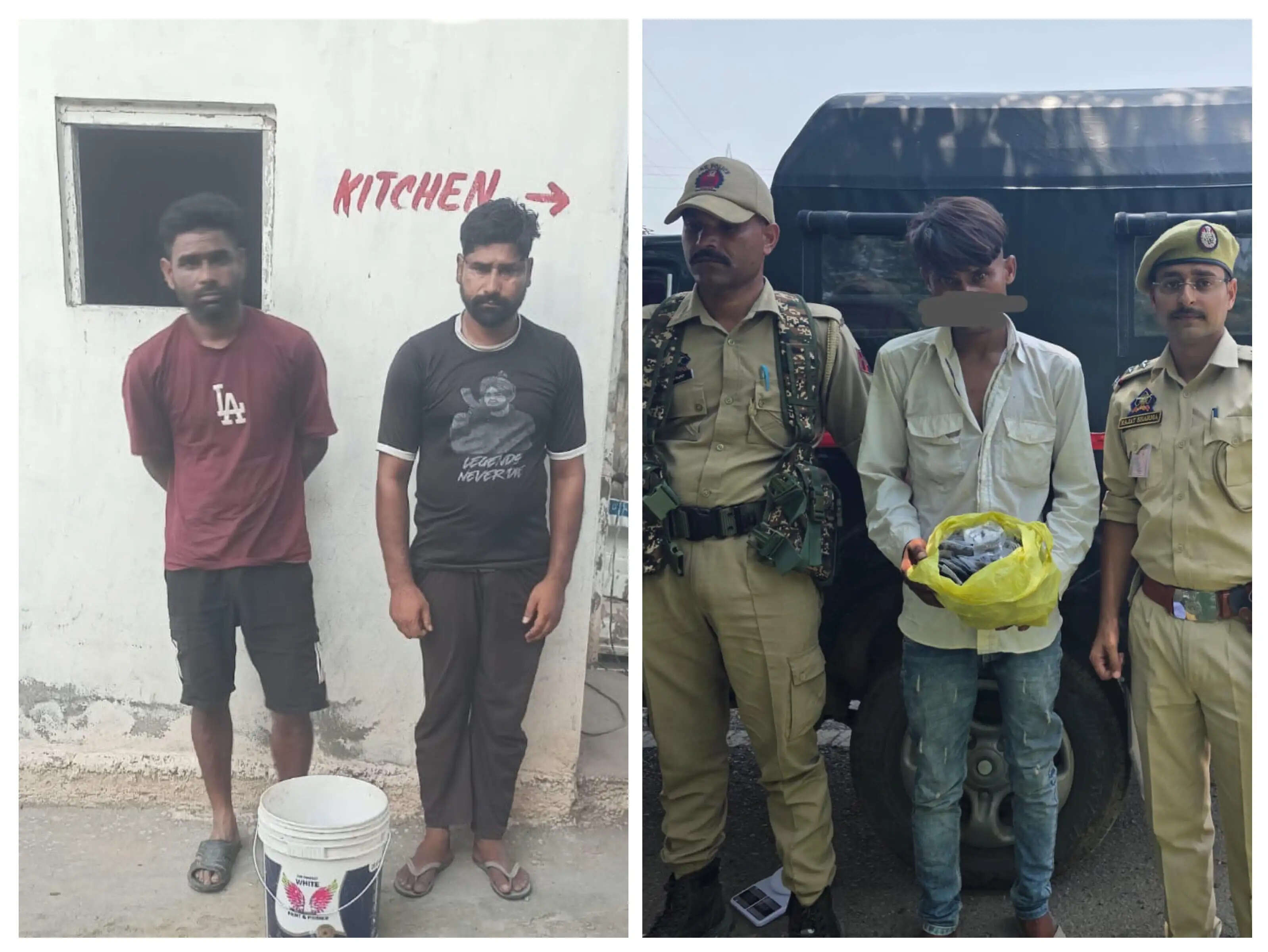 कठुआ पुलिस की कार्रवाई-634 ग्राम गांजा बरामद, 3 आरोपी गिरफ्तार, 10 लीटर देसी शराब भी जब्त
