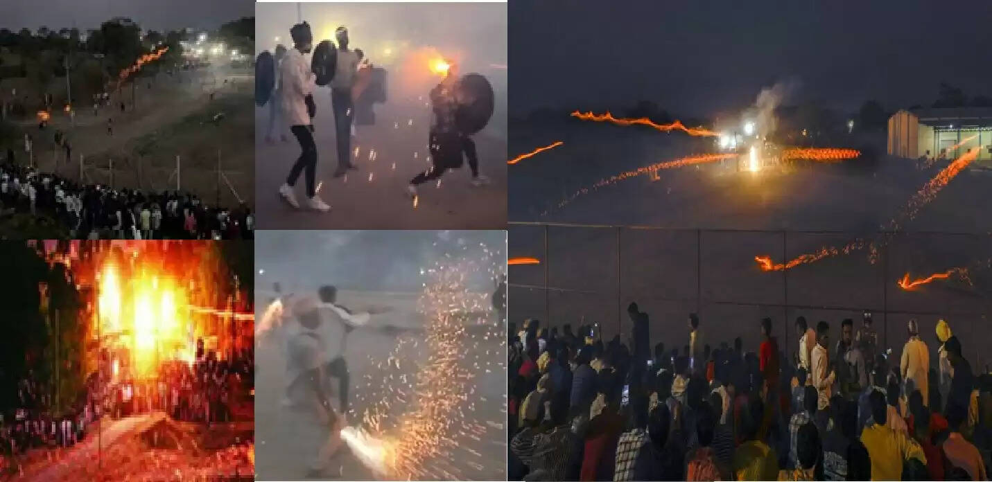 मप्र के गौतमपुरा में हिंगोट युद्ध परंपरा दहकती ज्वाला के साथ हुई जीवंत