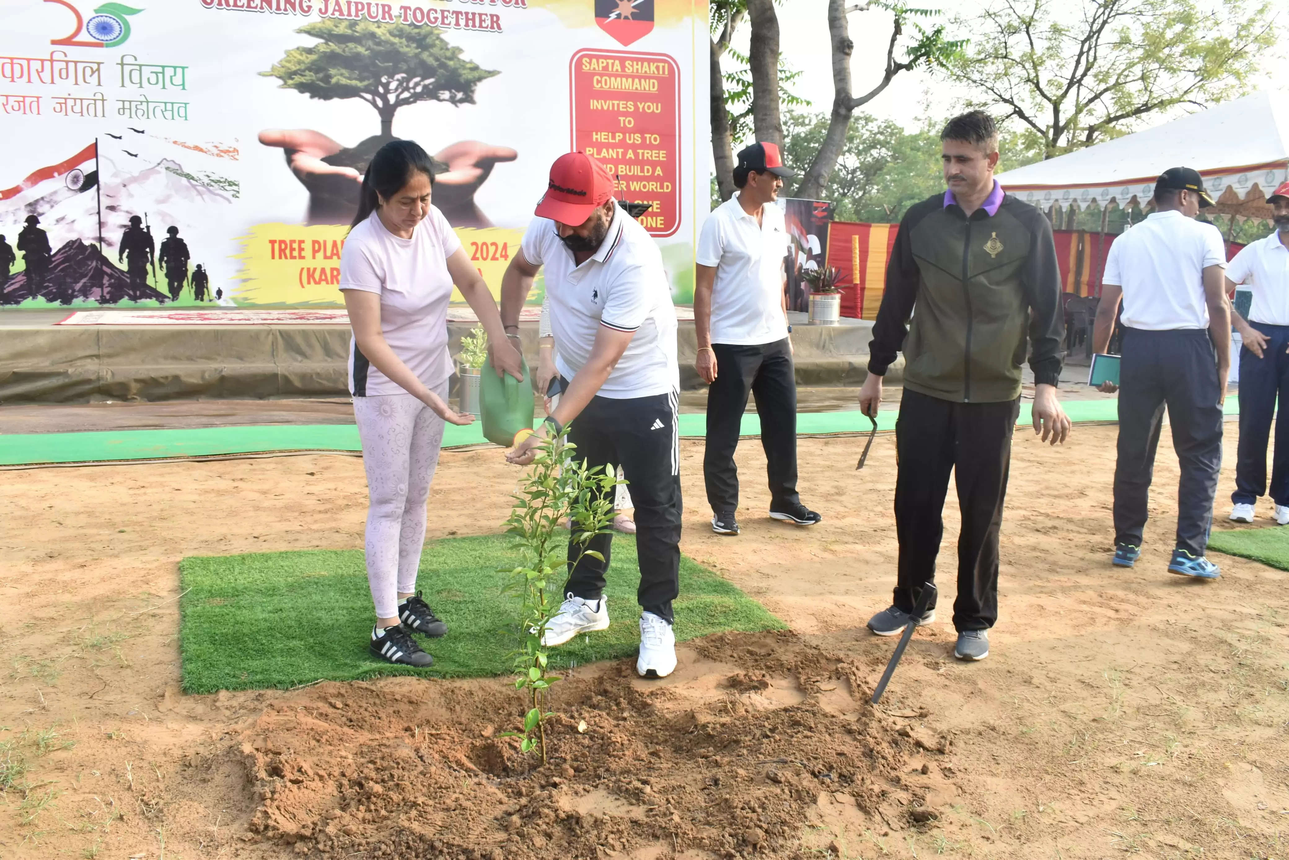 कारगिल विजय दिवस पर जयपुर सैन्य स्टेशन में पौधरोपण अभियान का आयोजन