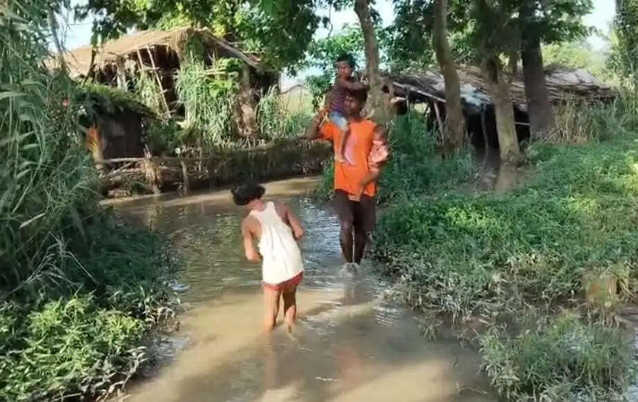 भागलपुर में बाढ़ और कटाव का डबल अटैक, सबौर के इंग्लिश गांव में गंगा में समाया दो मंजिला मकान
