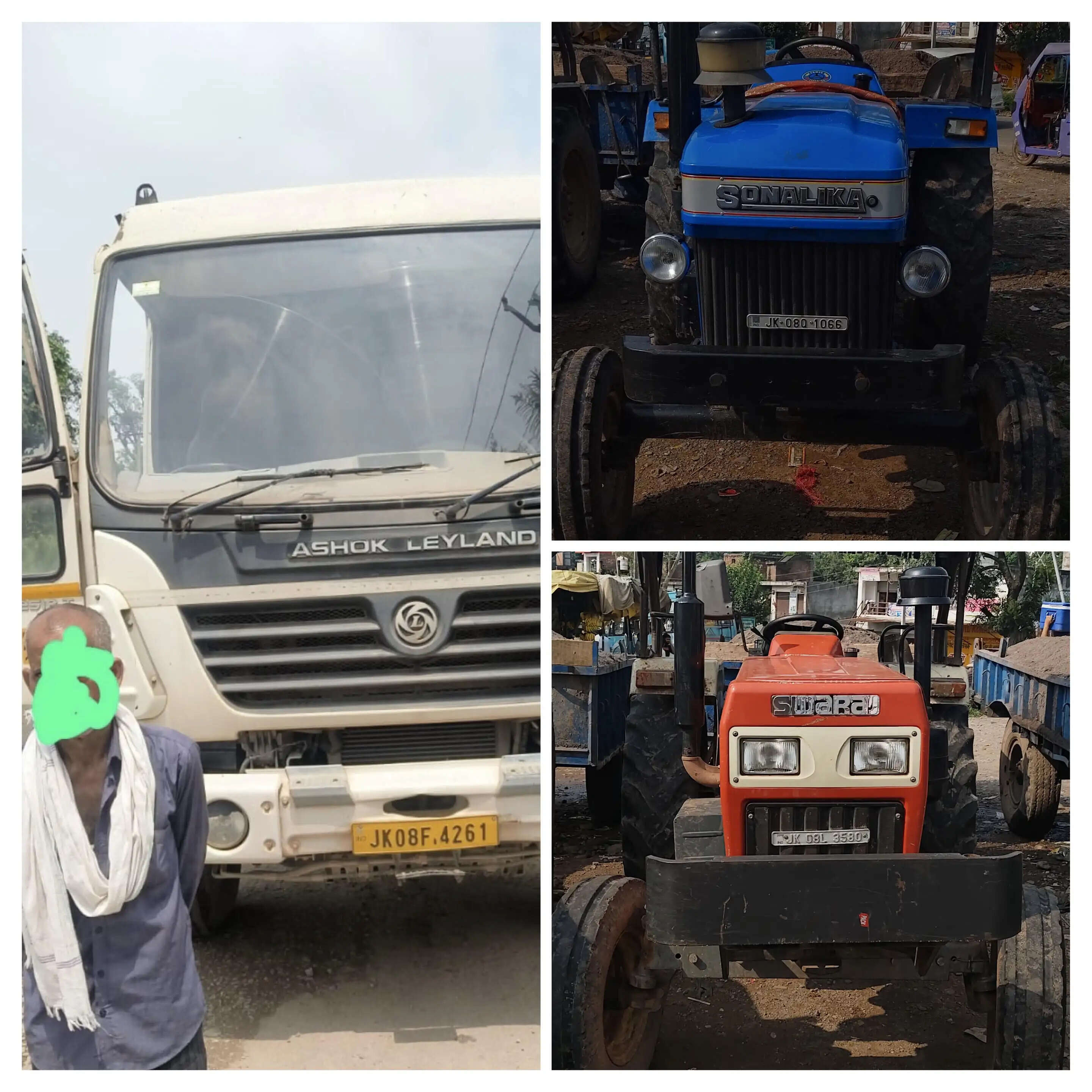 अवैध खनन पर पुलिस की कार्रवाई, तीन वाहन जब्त