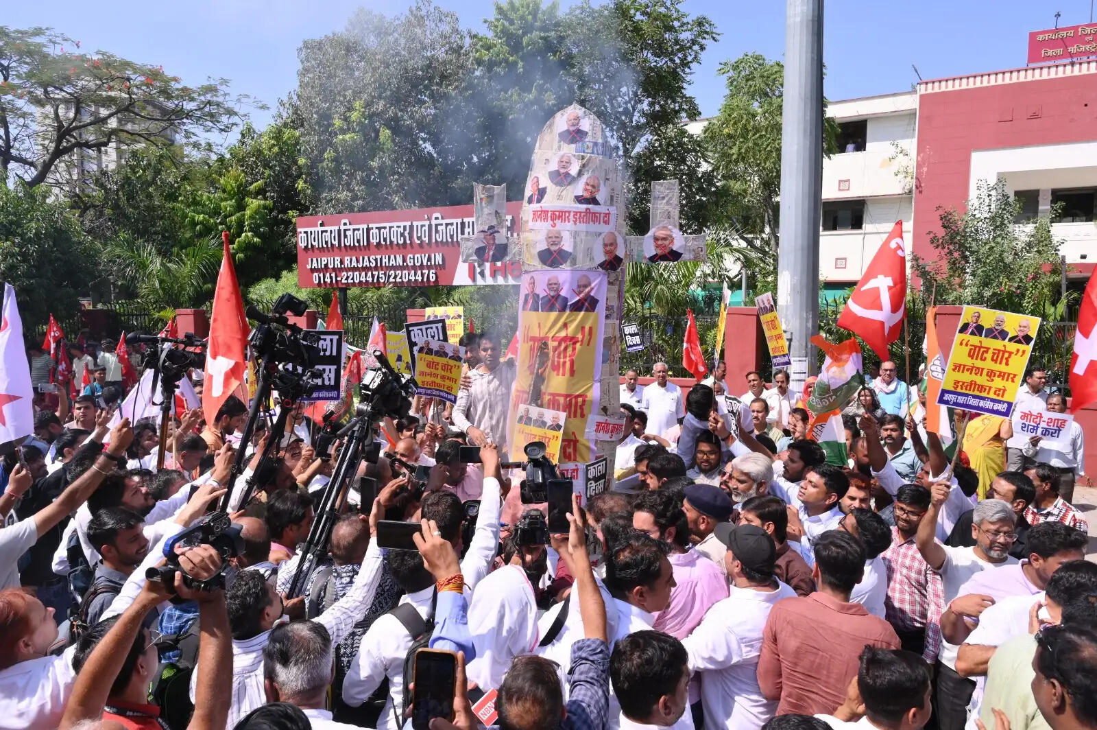 एसआईआर के खिलाफ राजस्थान में कांग्रेस का प्रदर्शन