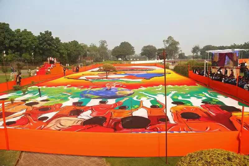 भोपाल में बनी दुनिया की सबसे बड़ी थ्री-डी रंगोली, गोल्डन बुक ऑफ वर्ल्ड रिकॉर्ड्स में&nbsp;दर्ज&nbsp;