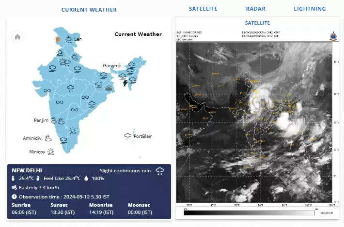 दिल्ली और आसपास के इलाके में हो रही है बारिश, 19 राज्यों में अत्यधिक वर्षा का पूर्वानुमान