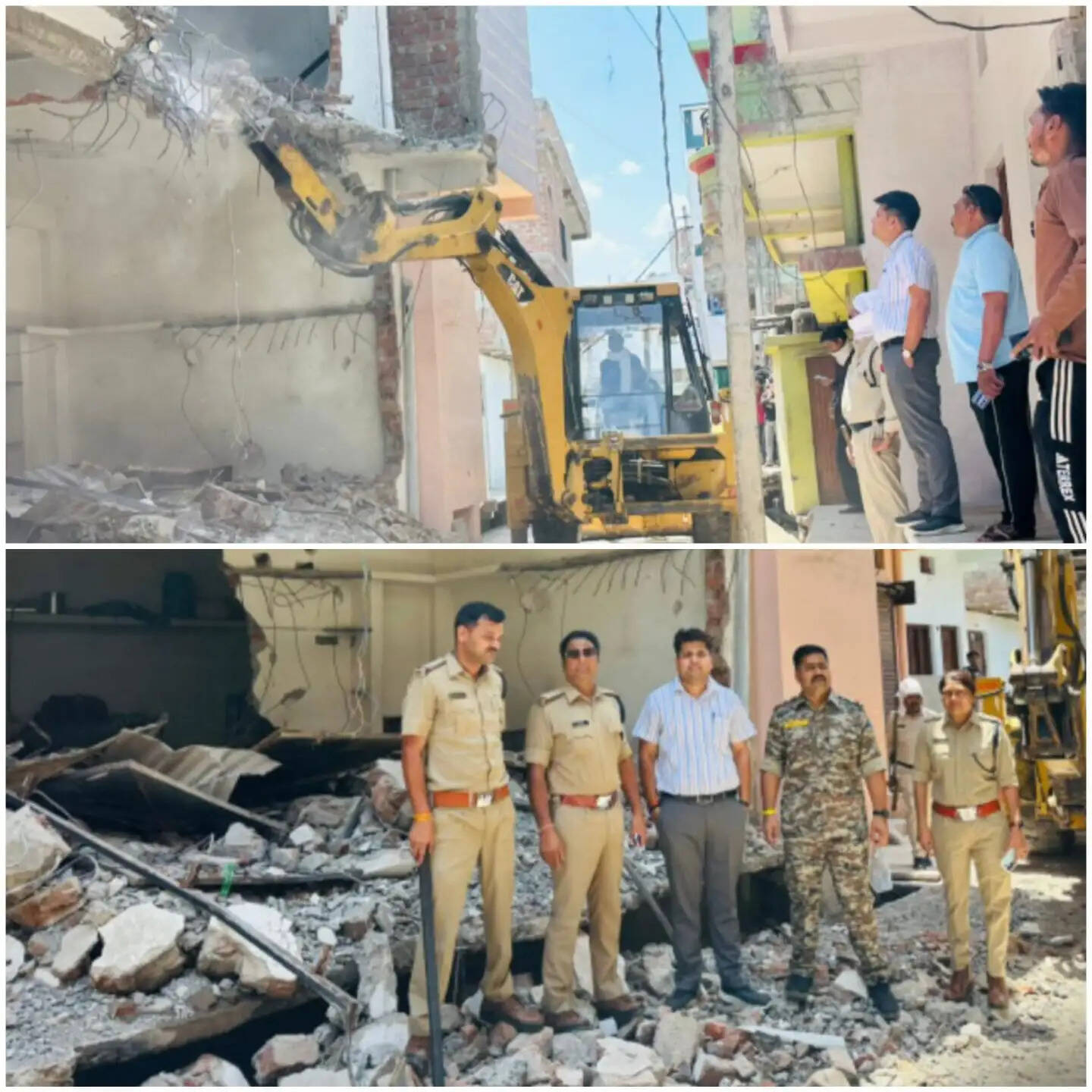 राजगढ़ःगोवंश वध मामले में प्रशासन की बड़ी कार्रवाई, मुख्य आरोपितों के मकानों पर चला बुलडोजर