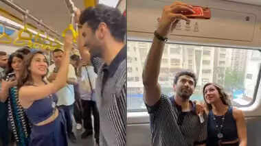 (संशोधित) 'मेट्रो इन दिनों' का प्रमोशन, आदित्य रॉय कपूर संग सारा अली खान ने किया मुंबई मेट्रो में सफर