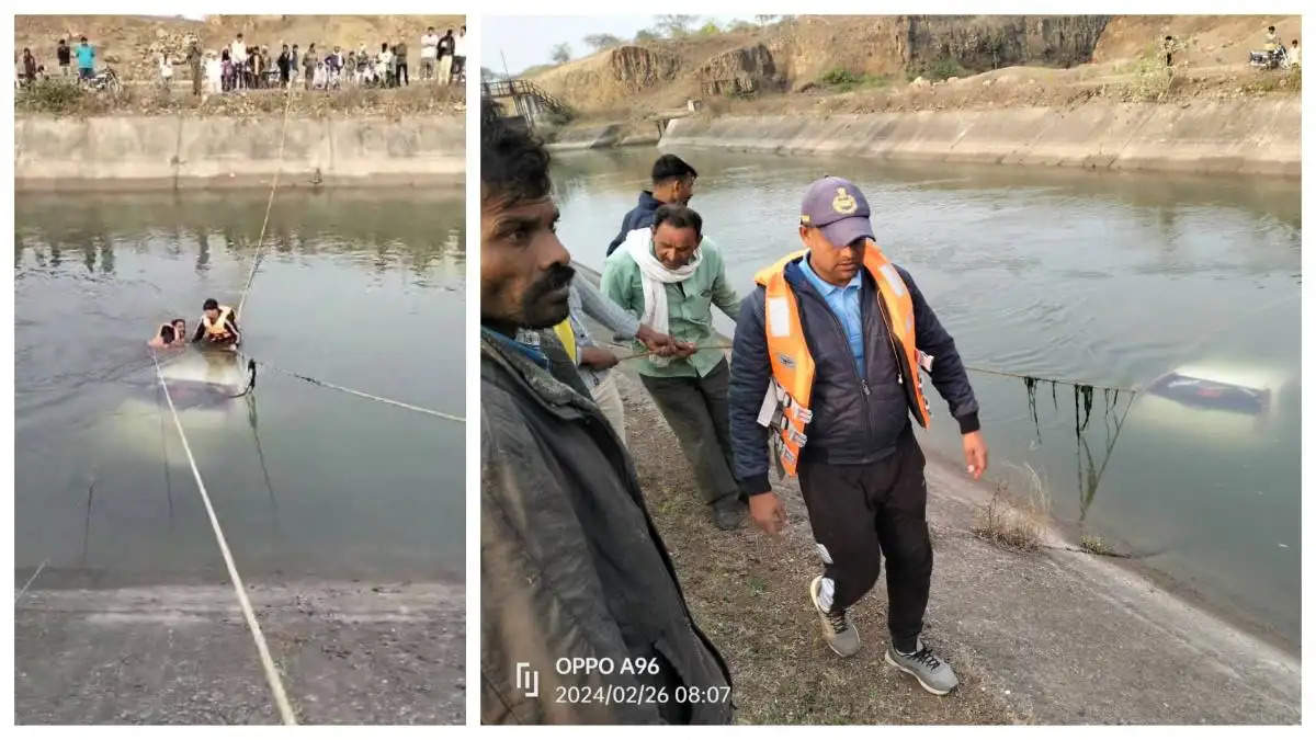 बड़वानी : अनियंत्रित होकर नहर में गिरी कार, रातभर चले रेस्क्यू के बाद सुबह मिला चालक की शव