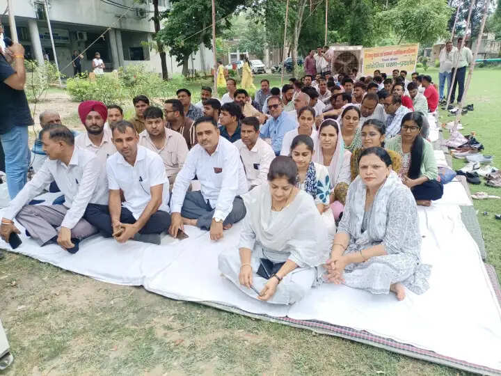 कैथल: पटवारियों की हड़ताल से पटवार भवन पर लटके ताले, रजिस्ट्रियां व इंतकाल अटके
