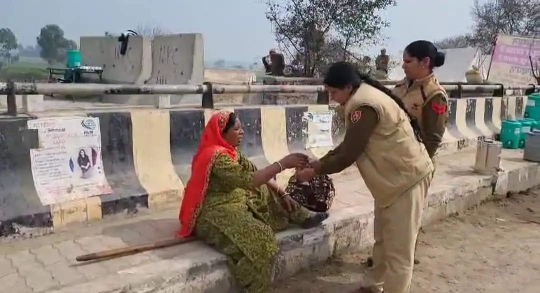 कैथल: टटियाना बॉर्डर पर सुरक्षा कड़ी, नौ लेयर की बैरिकेडस पर पुलिस का सख्त पहरा