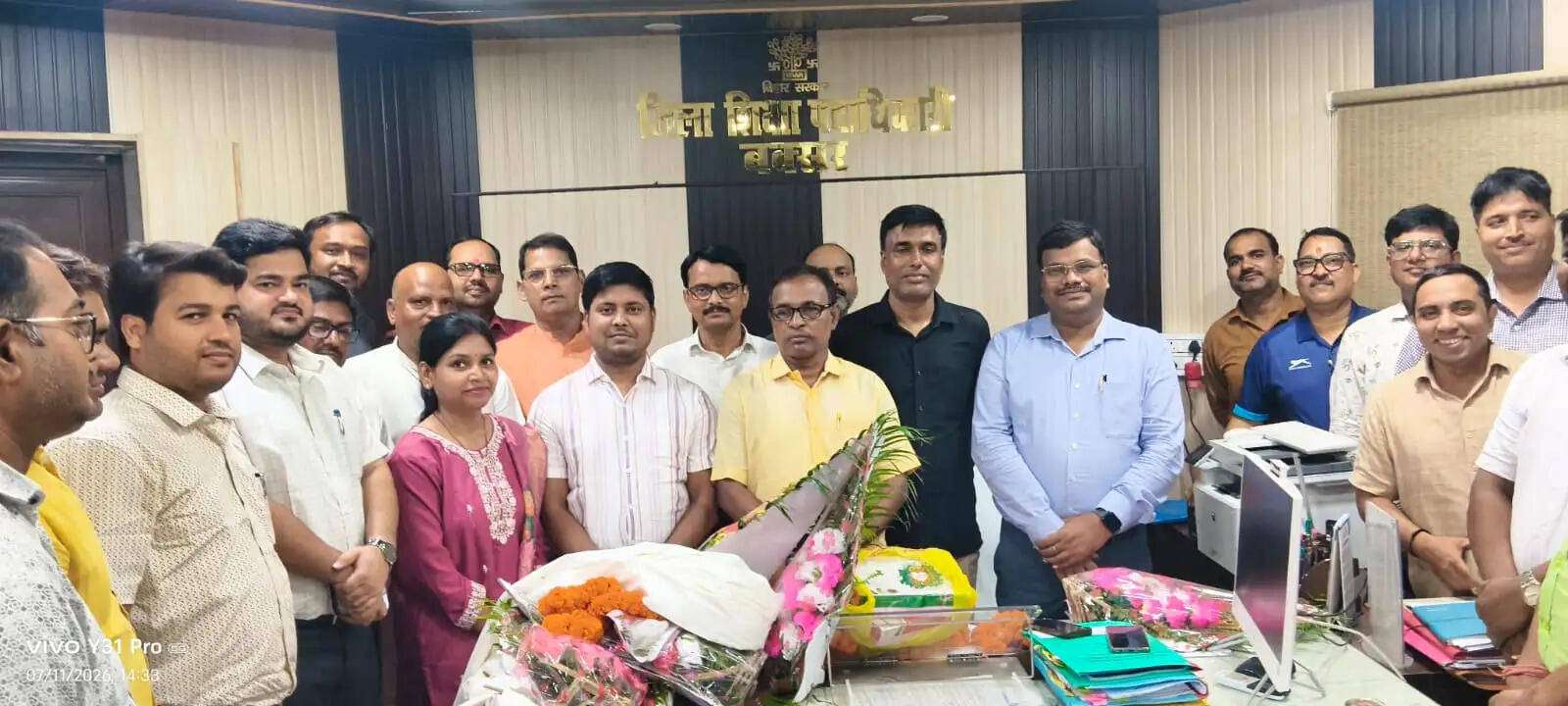 बक्सर में नवपदस्थापित शिक्षा पदाधिकारियो का भव्य स्वागत