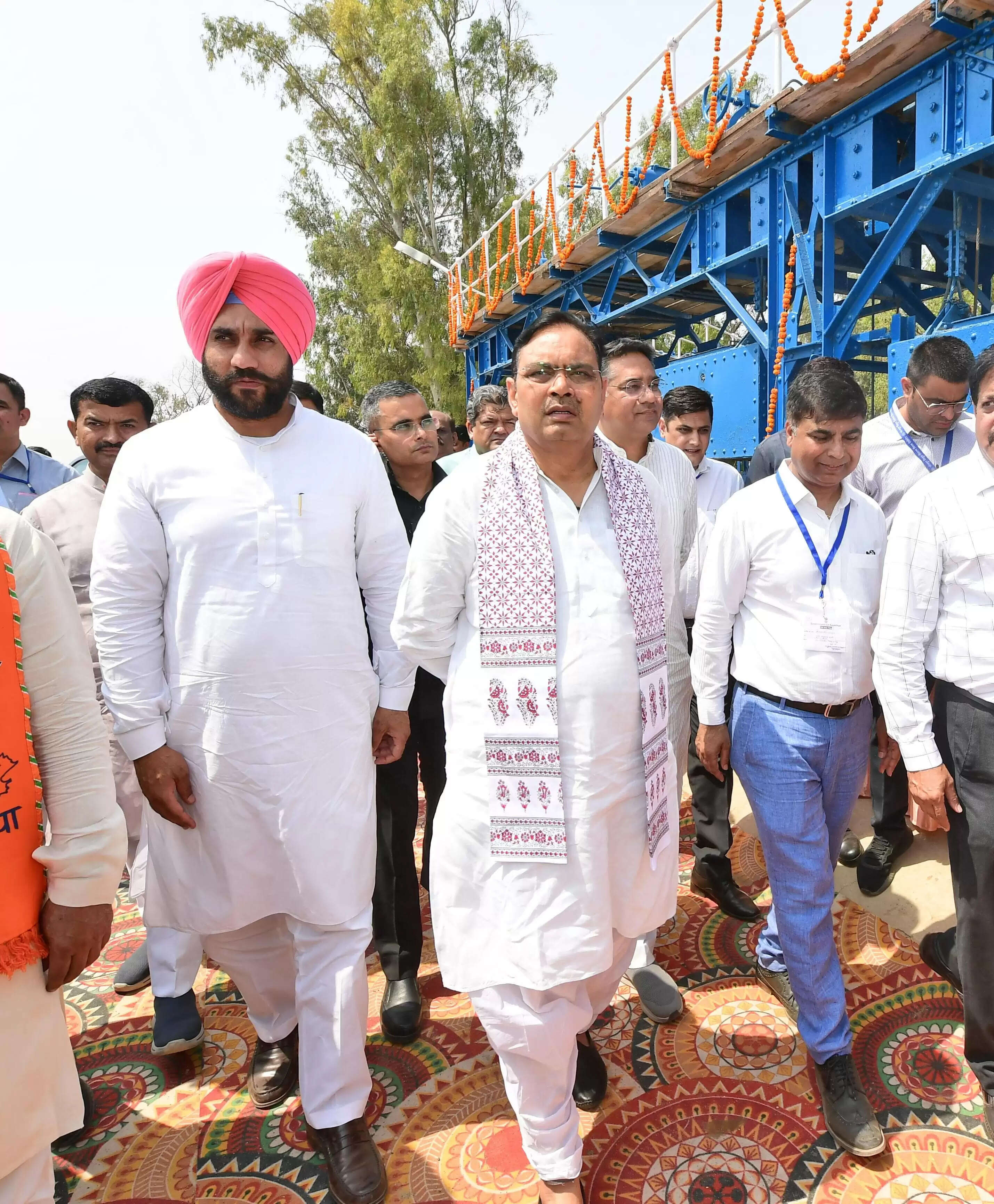 मुख्यमंत्री भजनलाल शर्मा ने गंगनहर परियोजना के शिवपुर हैड का किया निरीक्षण