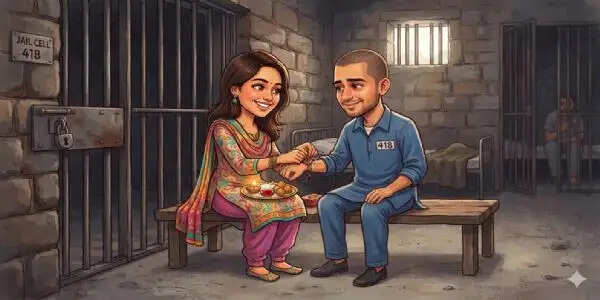 बंदियों को राखी बांधने पहुंचीं बहनें, मांगा अपराध छोड़ने का वचन