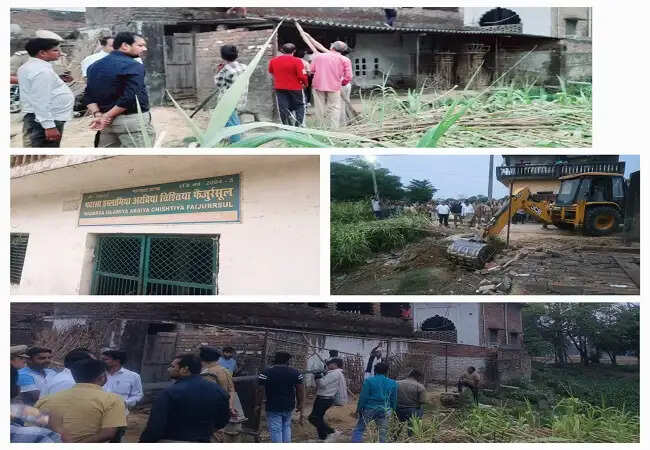 नेपाल सीमा से सटे जिलों के अवैध कब्जों पर पूरे दिन गरजा बुलडोजर, ध्वस्त किये गये अवैध निर्माण