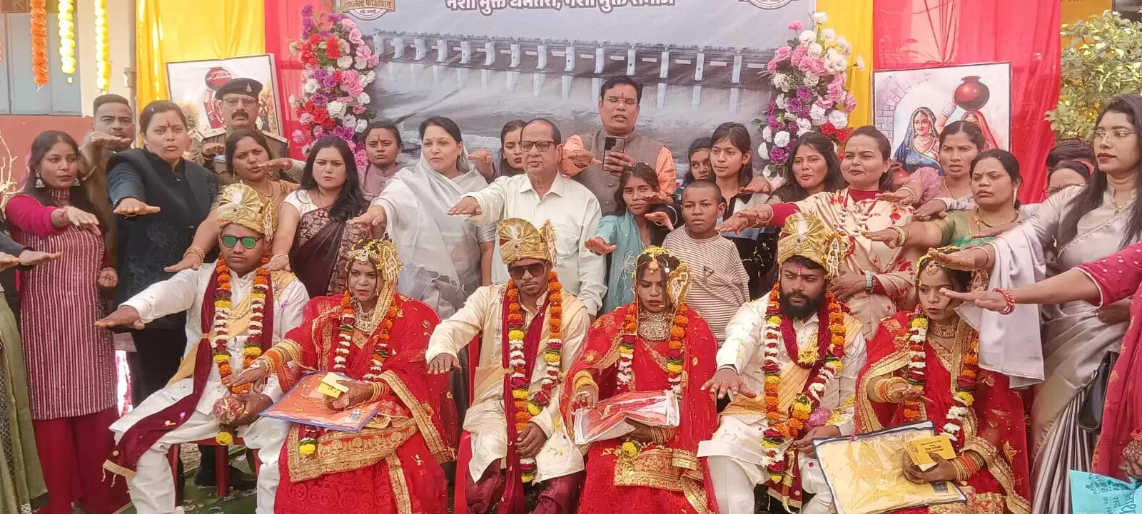 धमतरी में तीन दिव्यांग जोड़ों का हुआ विवाह, नशामुक्ति रैली भी निकाली गई