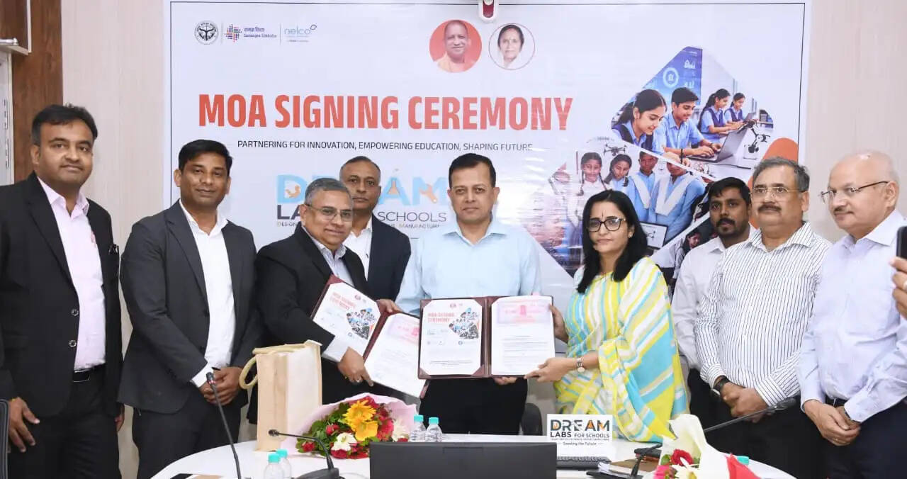 उप्र के 600 विद्यालयों में ड्रीम लैब्स स्थापना के लिए यूपी सरकार व नेल्को लिमिटेड के बीच हुआ&nbsp;समझौता