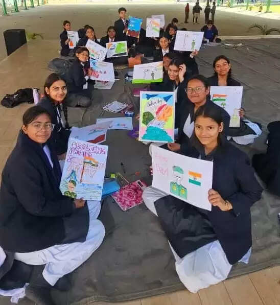 आर्मी डे के अवसर पर आर्मी स्कूल में पेंटिंग प्रतियोगिता आयोजि‍त