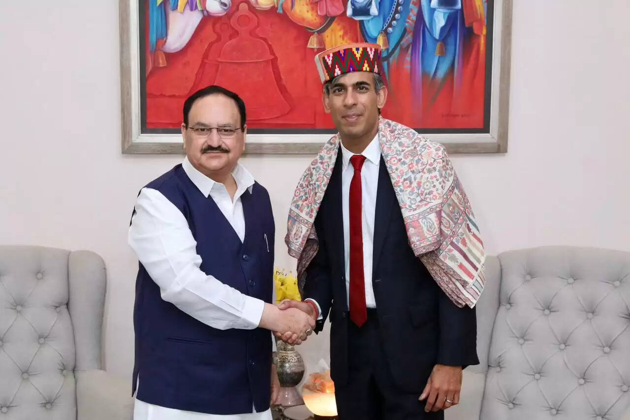 जेपी नड्डा ने की ऋषि सुनक से मुलाकात