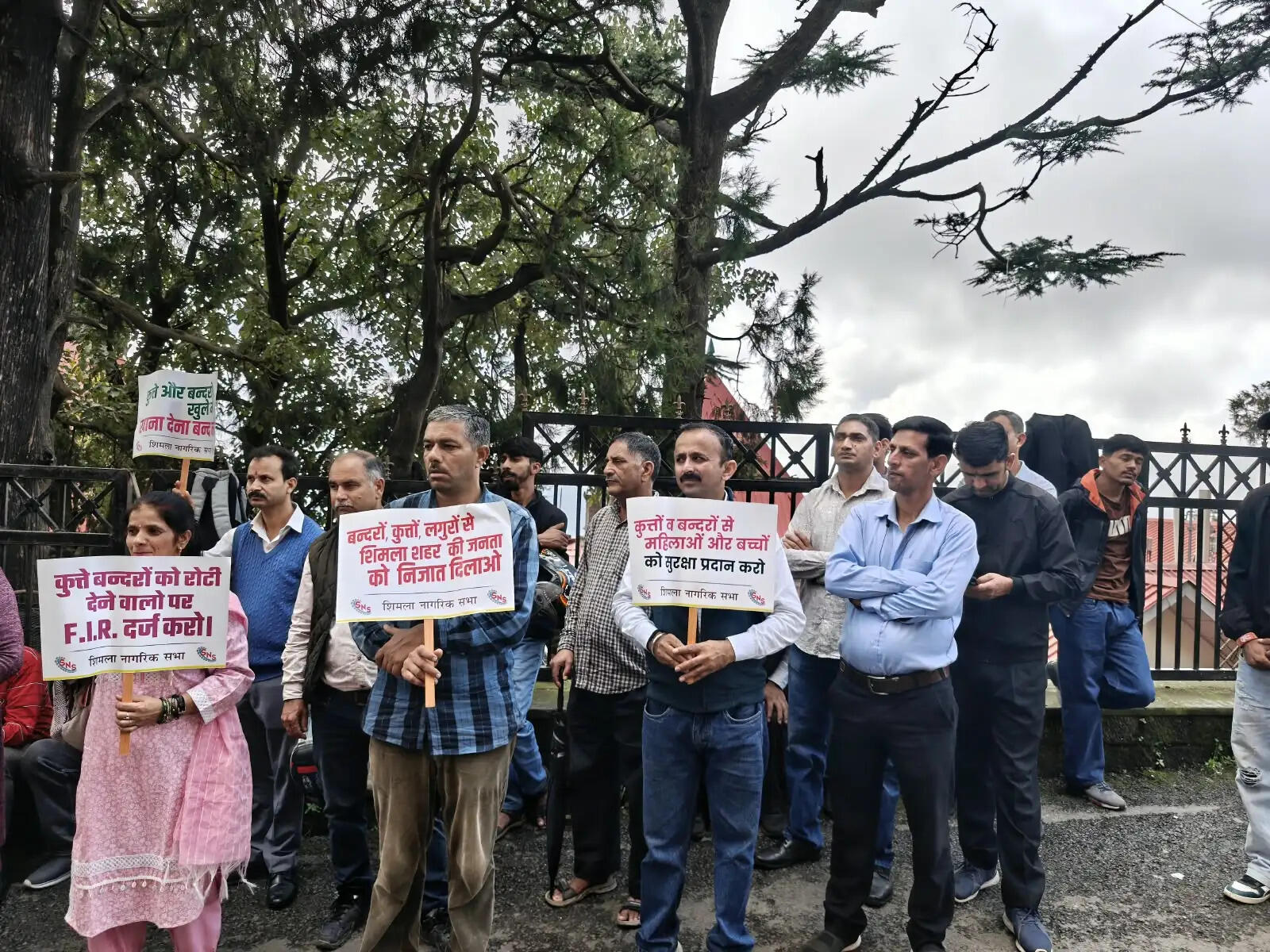 बंदरों और आवारा कुत्तों के आतंक के खिलाफ शिमला नागरिक सभा का प्रदर्शन