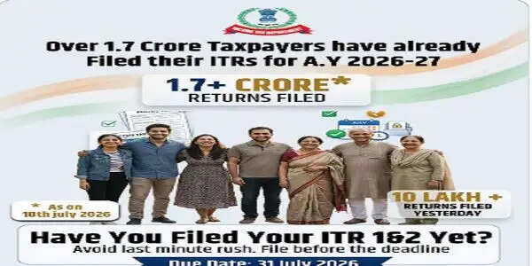 अब तक 1.7 करोड़ से ज्यादा करदाताओं ने भरा रिटर्न, आखिरी तारीख 31 जुलाई