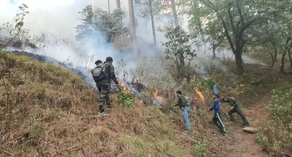 चमोली में जंगल की आग से छाई धुंध, लोगों को सांस लेने में हो रही परेशानी