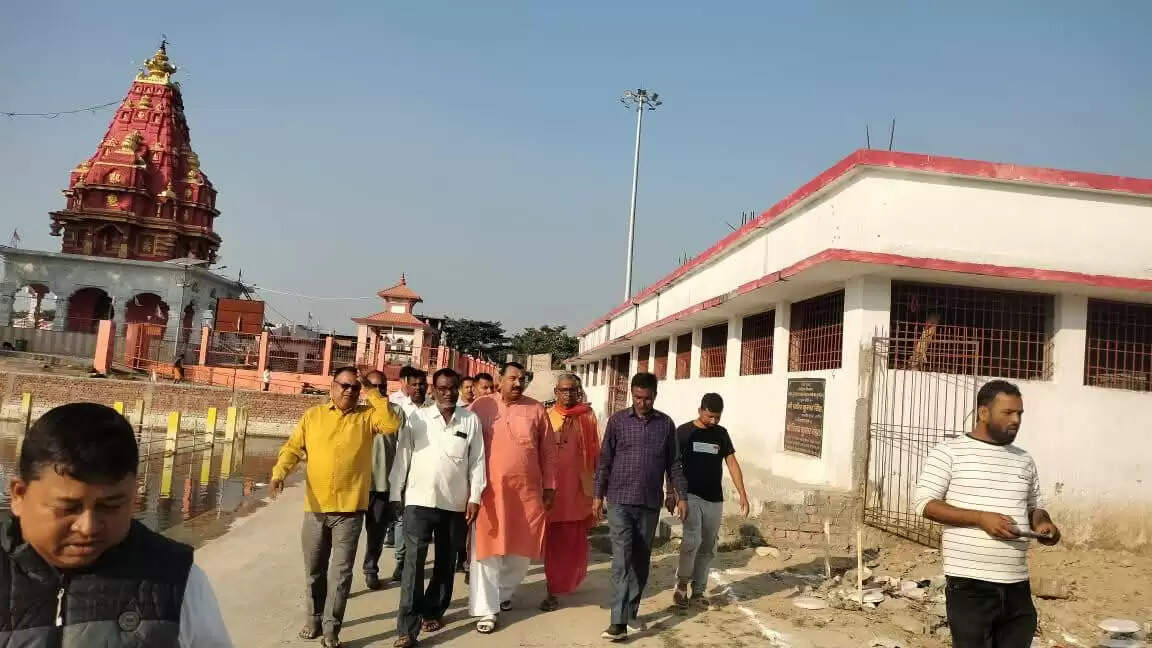 सुन्दरनाथ धाम सौंदर्यीकरण और भवन निर्माण कार्य का विधायक ने लिया जायजा